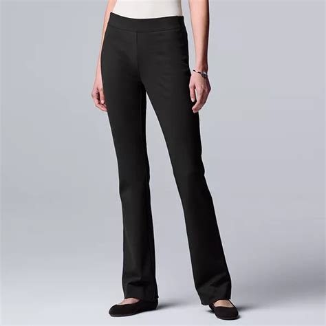 Petite Simply Vera Vera Wang High Waisted Pull On Ponte Bootcut Pants