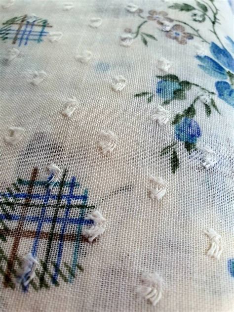 White Cotton Blue Flower Best Fabric for Blouses Aqua Blue - Etsy