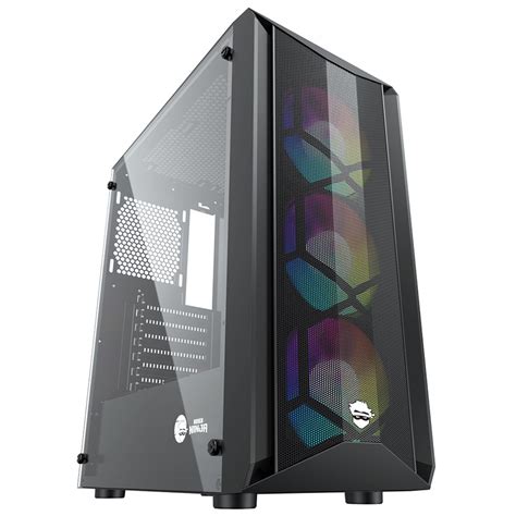 Gabinete Gamer Ninja Leaf Rgb Mid Tower Vidro Temperado Atx Sem