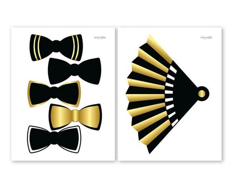 Three Different Types Of Bow Ties On White Paper With Black And Gold