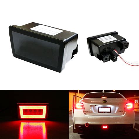 IJDMTOY Smoked Lens 3 In 1 LED Rear Fog Light Assembly Kit Tail Brake