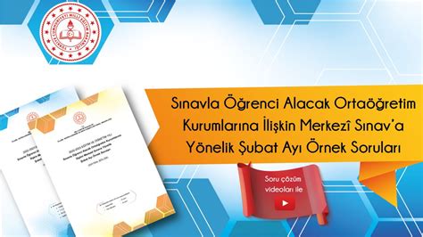 Sınavla Öğrenci Alacak Ortaöğretim Kurumlarına İlişkin Merkezî Sınava