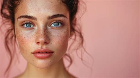 Premium Photo Woman With Freckled Hair And Blue Eyes