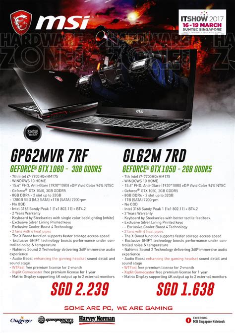 Msi Gaming Notebooks Pg Brochures From It Show Singapore On