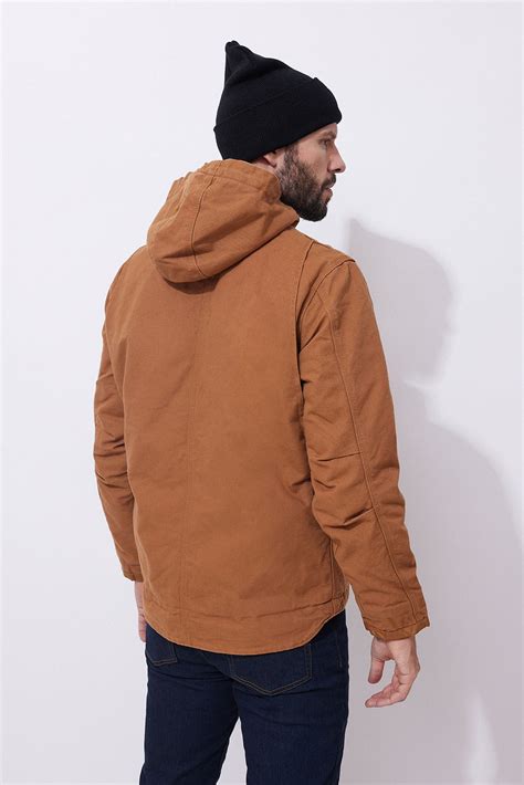 Kurtka męska ocieplana Carhartt Washed Duck Sherpa Utility BRN brązowy