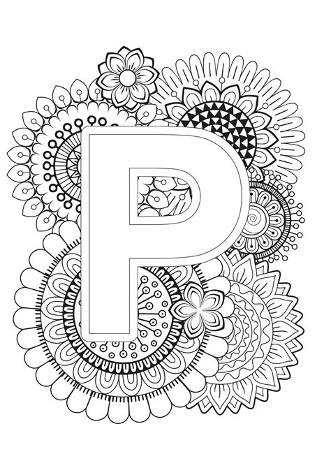 Mindfulness Coloring Page Alphabet P Ginas Para Colorear Del The Best