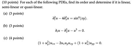 Solved Points For Each Of The Following Pdes Find Its Chegg