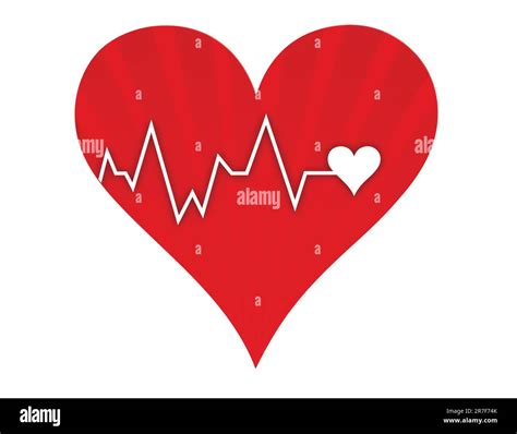 Illustration Depicting A Graph From A Heart Beat And A Heart Isolated