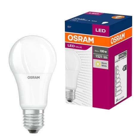 LED Glühbirne VALUE A60 E27 13W 230V 2700K Osram Beleuchtung de