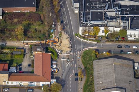 Luftaufnahme Herne Herbstluftbild Baustelle Zur Verlegung Von