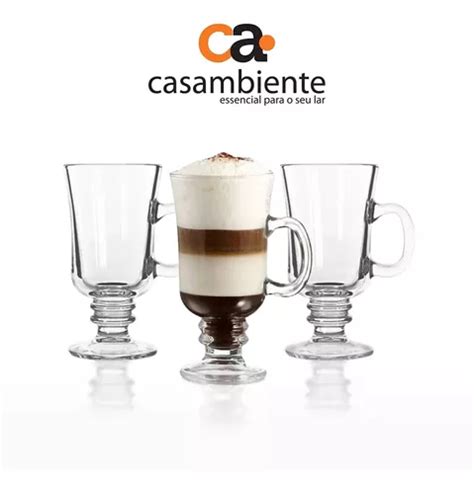 Jogo X Caras Vidro Irish Ta A Caf Cappuccino Caneca Ml Mercadolivre