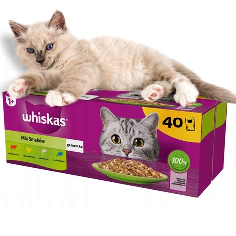 WHISKAS karma MIX smaków galaretka dla kota 40x85g 13462677926 Allegro pl