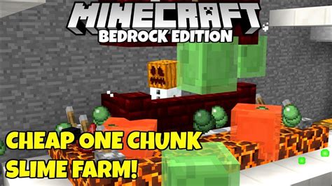 Minecraft Bedrock The One Chunk Slime Farm Tutorial Mcpe Xbox Pc Youtube