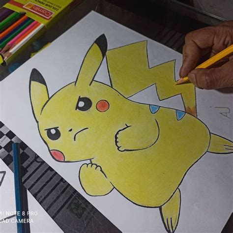 Pikachu colour drawingPikachu sketch PikachuAj only Pokemon Drawings ...