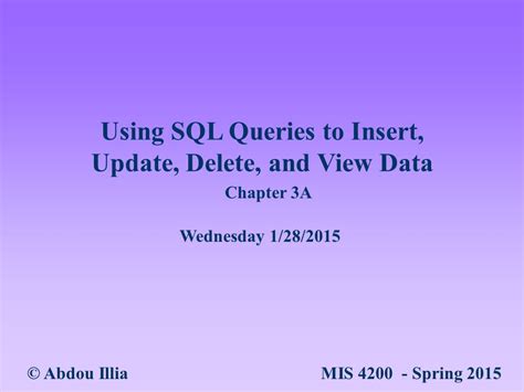 Using Sql Queries To Insert Update Delete And View Data Abdou