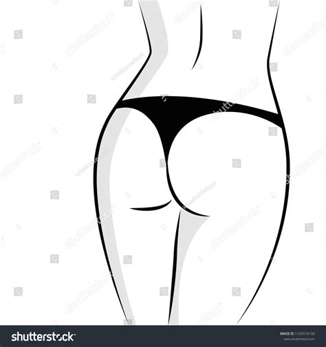 Sexy Woman Ass Black White Vector Stock Vector Royalty Free