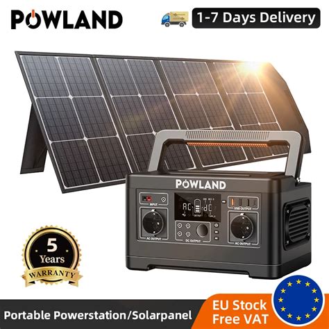 Powland W Tragbares Kraftwerk Mit Solar Panel W Lifepo