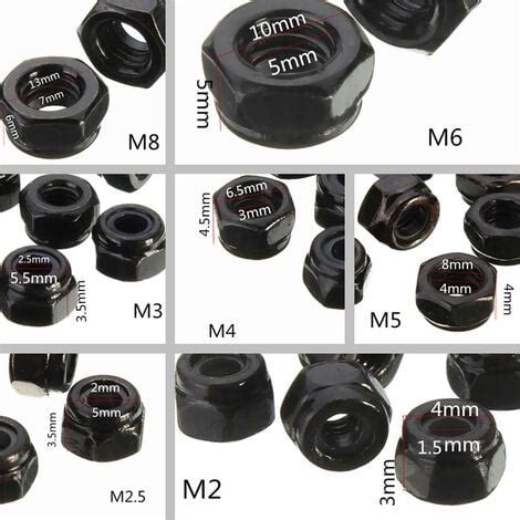 50 pièces écrou hexagonal autobloquant en acier au carbone écrou de
