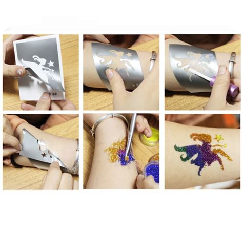 Kits De Tatuajes Con Purpurina Tatuajes Temporales Accesorios De Arte