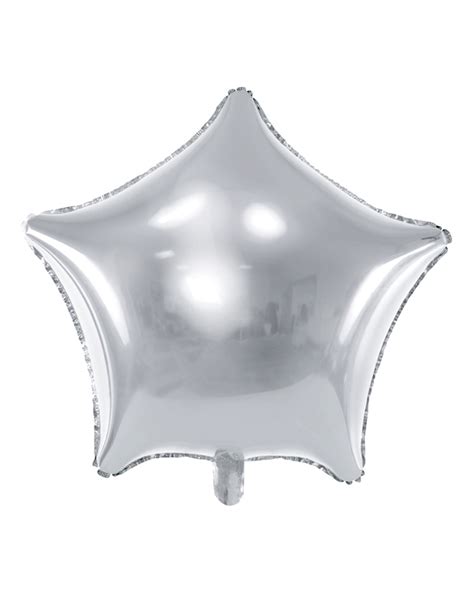 Globo aluminio estrella plateada 45 cm Decoración y disfraces