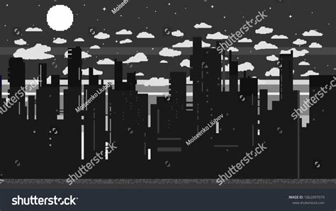 Monochrome Pixel Art Game Background Road Stock Vector (Royalty Free ...