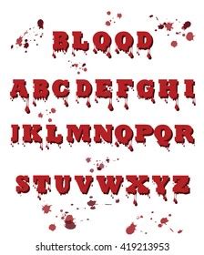 Vector Blood Font Made Blood Halloween Stock Vector (Royalty Free ...