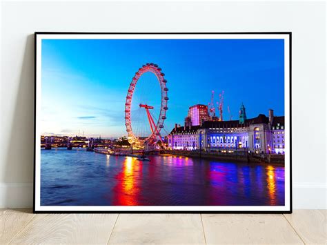 London Eye Sunset Print London Print London Eye Poster HIGH - Etsy