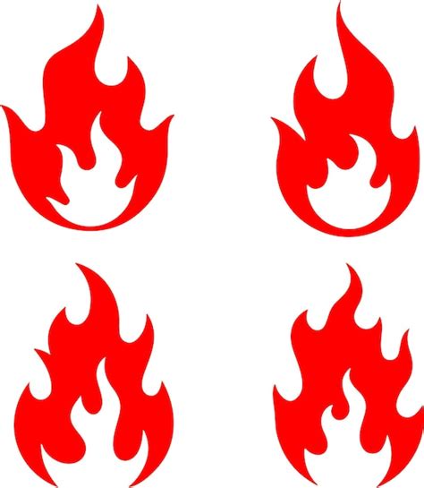 Premium Vector Icon Set About Fire Flame Hot Heat Burn Burning Bonfire Flames Danger Campfire