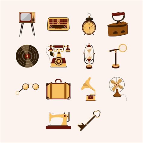 Premium Vector Vintage Object Illustration Set