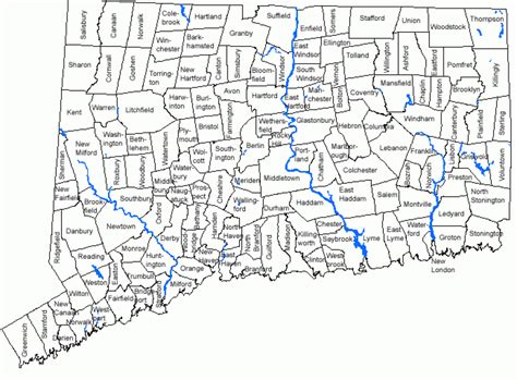 Printable Map Of Ct Towns