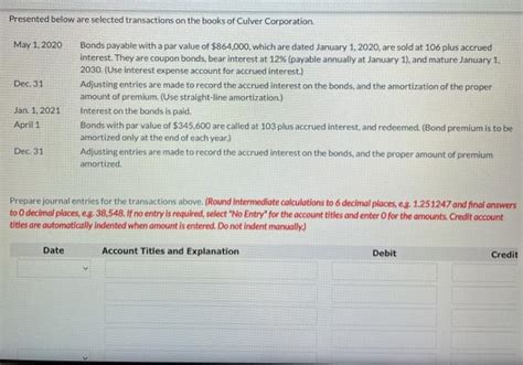 Solved Presented Below Are Selected Transactions On The Chegg