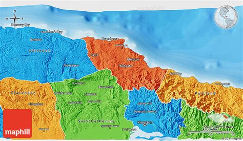 Political 3D Map of Saint Mary