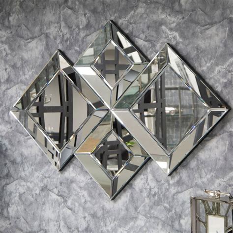 4 Diamond Patterned Bevel Mirror | Diamond Patterned Bevel Mirror