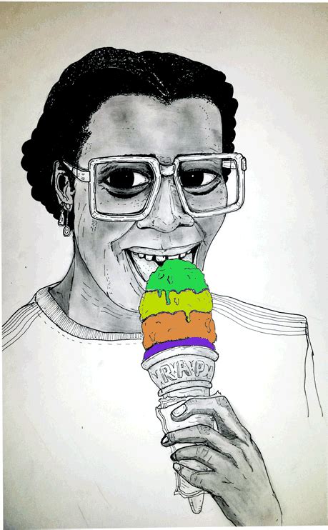 happy girl illustration summer colors glasses ice cream portrait feliz verano pencil icecream ...