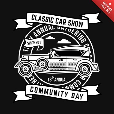 Classic Car Show T-Shirt Design Template | Free Design Template