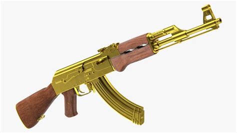 3D Assault Rifle AK 47 Gold model - TurboSquid 1991120