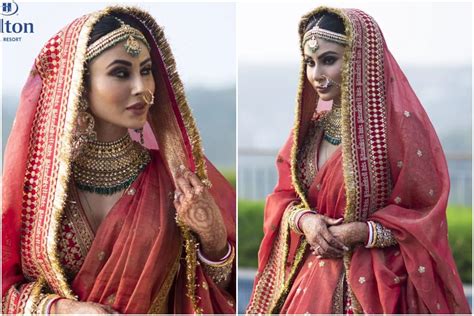 Mouni Roy Bengali Wedding Look Sabyasachi Lehenga Double Dupatta With