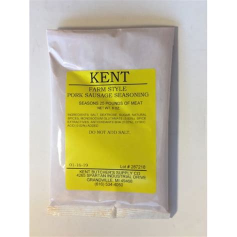 Kent Farm Style Pork Sausage Seasoning - Kent Butchers' Supply Co.