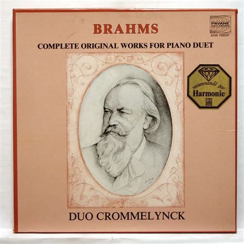 Brahms Complete Original Works For Piano Duet By Duo Crommelynck Lp