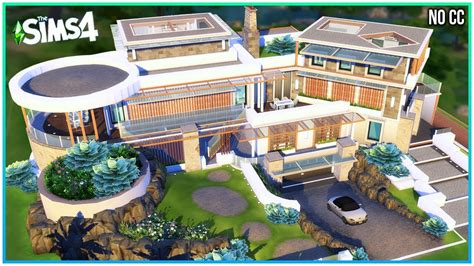 Circular Modern Mansion No Cc Sims Speed Build New Giveaway