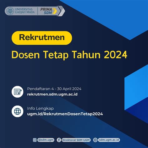 Seleksi Penerimaan Dosen Tetap Universitas Gadjah Mada Ugm Tahun 2024