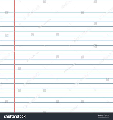 Notebook Page Template With Lines Vector - 333526088 : Shutterstock