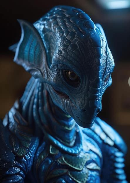 Premium Ai Image A Close Up Of A Blue Alien From Another Planet In