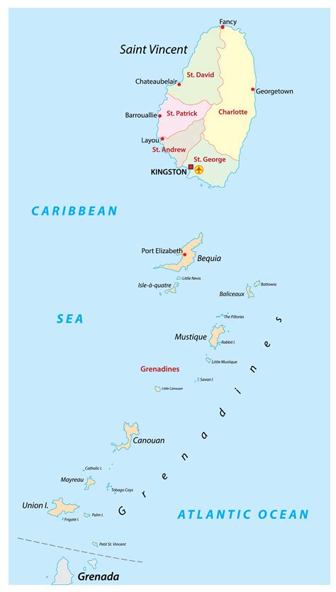 Map of Saint Vincent & the Grenadines - Thong Thai Real