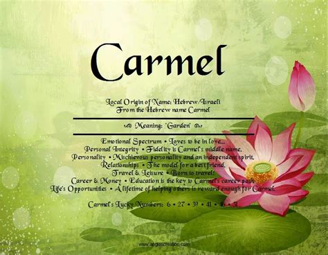 'Carmel' Meaning ... Fruit of the Vine.... Garden.... | Names with ...