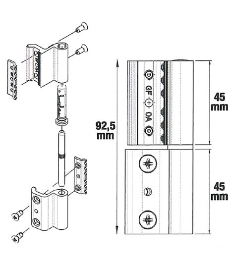 Cerniera 180 Per Serramento Profilo In Alluminio R50