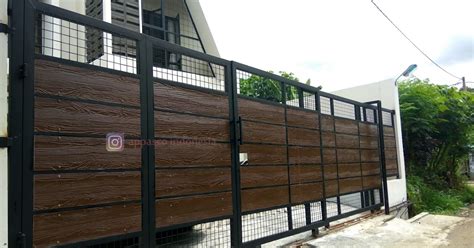 Pagar Woodplank Minimalis Besi Galvanis GRC Di Swadaya Bogor Jual