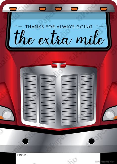 Printable Semi Truck Driver Thank You Card Delivery Person Etsy