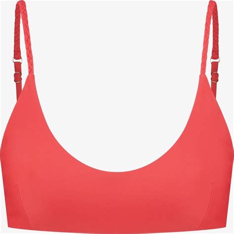 Braided Bandeau Bikinitopje Dames Rood Strapless Bikini Top