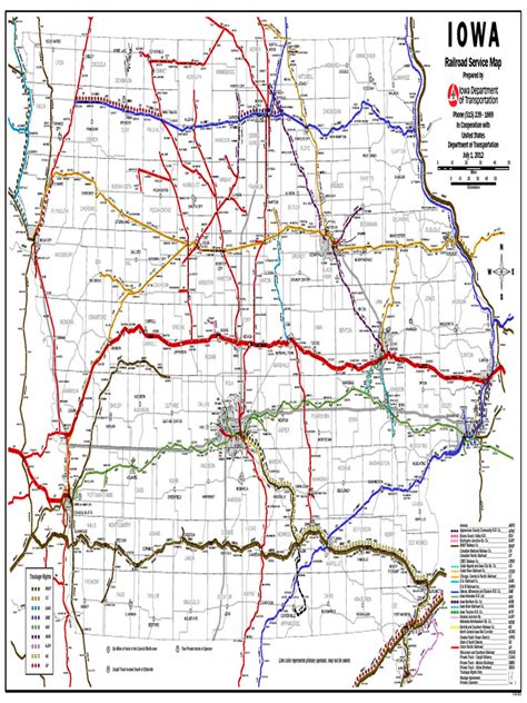 Iowa Railroad Service Map 7-1-12 | PDF | Railroads Of The United States ...